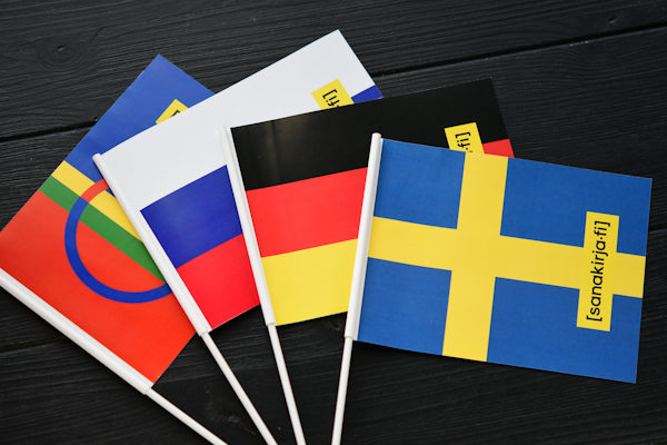 Hand waving flags with custom printing