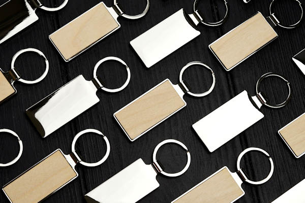 Loisto Wooden Keychain with Metal Backing