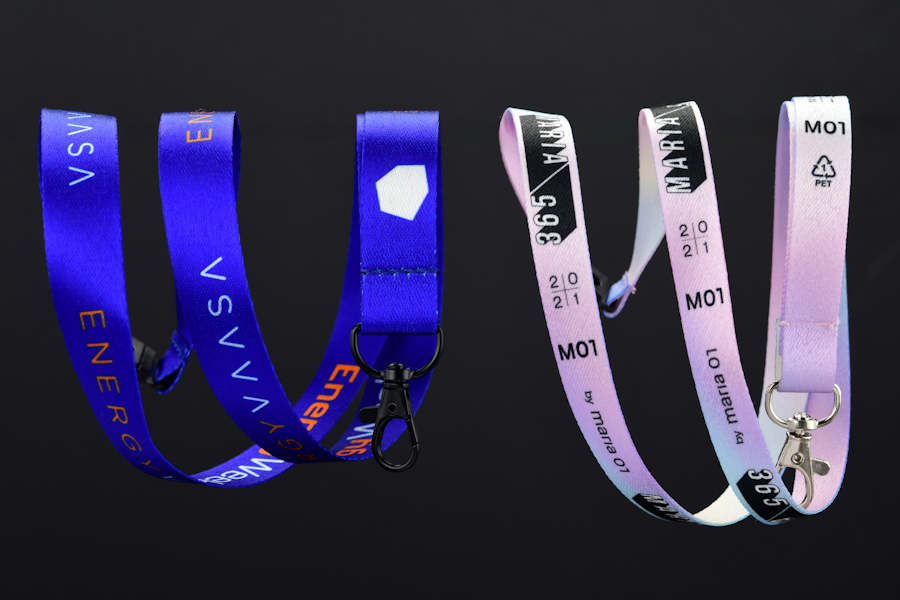 Printed lanyards from recycled material