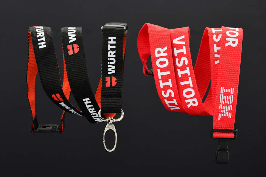 Screen Printed double-layer lanyard and plastic clip
