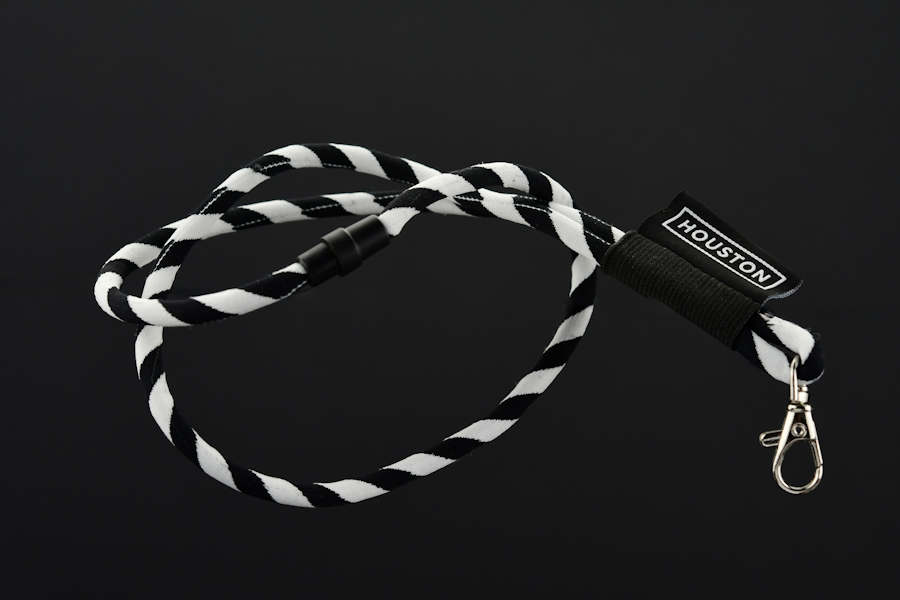 Round woven lanyard with foam core