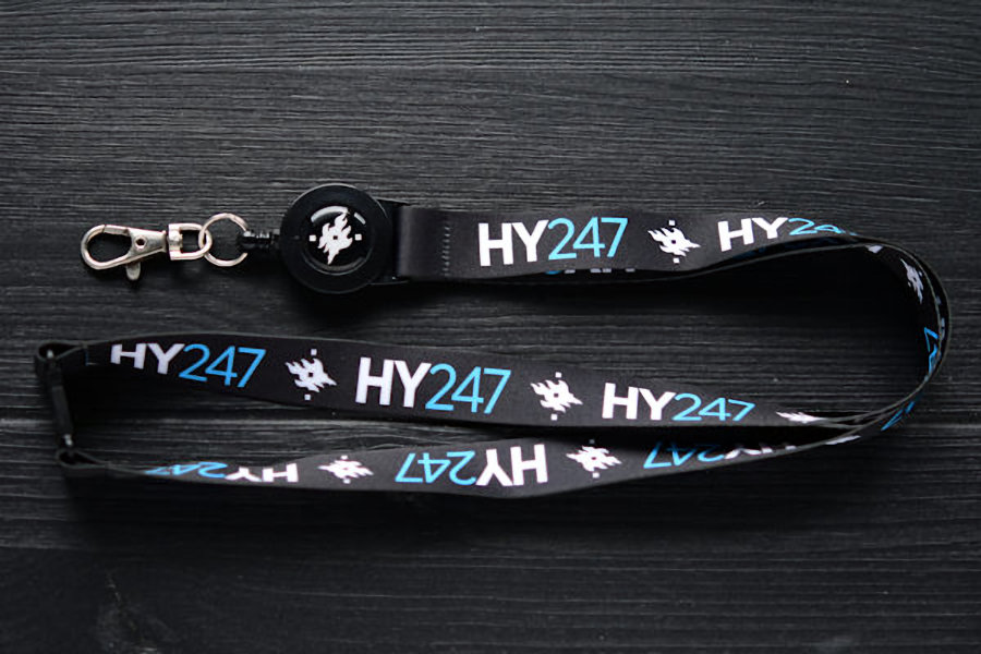 Sublimation printed (full-color) lanyards with badge reel