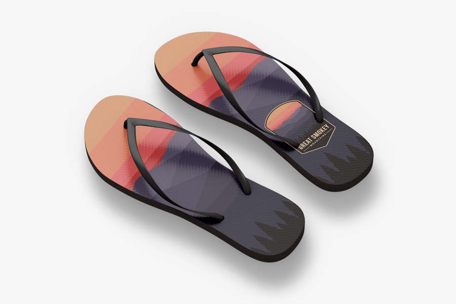 Customized beach flip flops with print