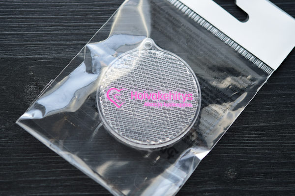 Plastic personal safety reflector with logo