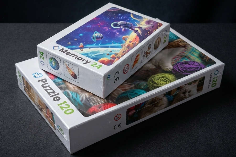 Custom printed jigsaw puzzles and memory games