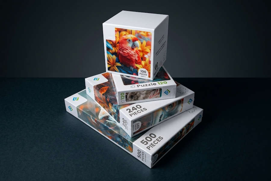 Custom jigsaw puzzle retail boxes