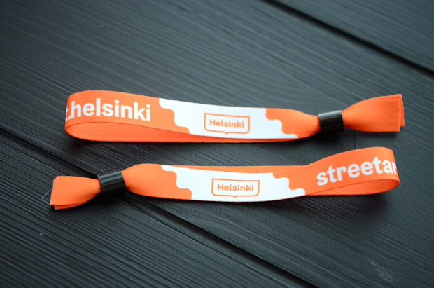 Fabric wristbands with printed logo