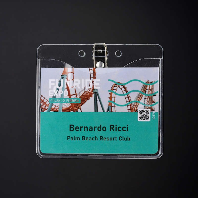 Clear Conference Badge Holder with Crocodile Clip