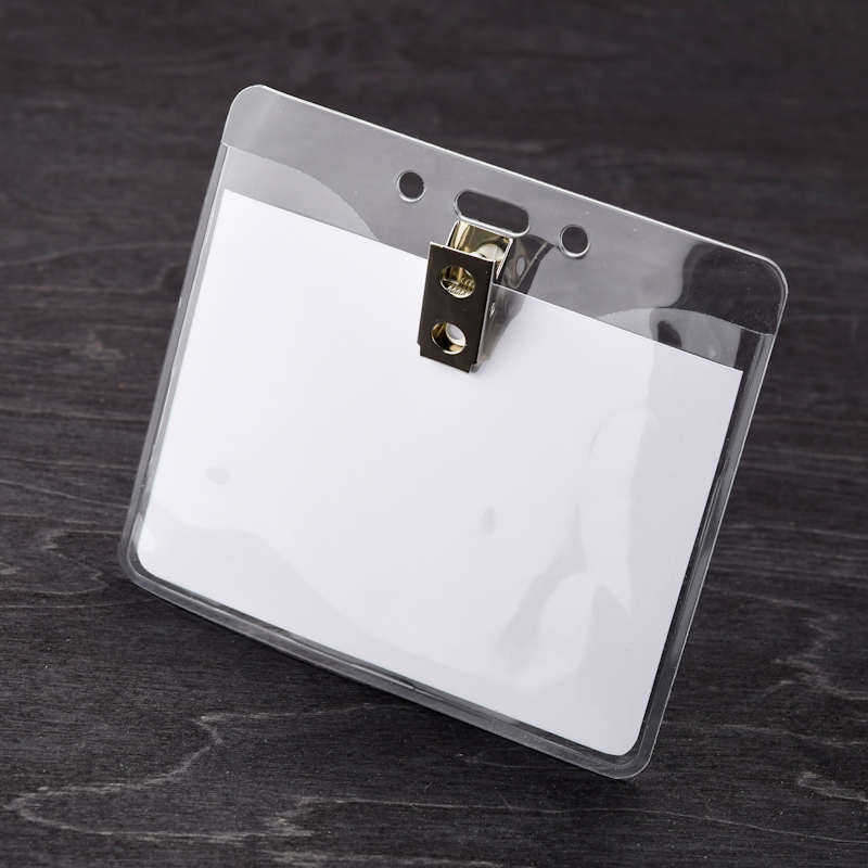 Clear Conference Badge Holder with Crocodile Clip