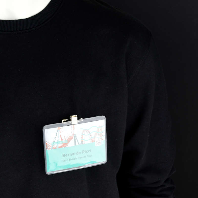 Clear A clear flexible vinyl badge holder