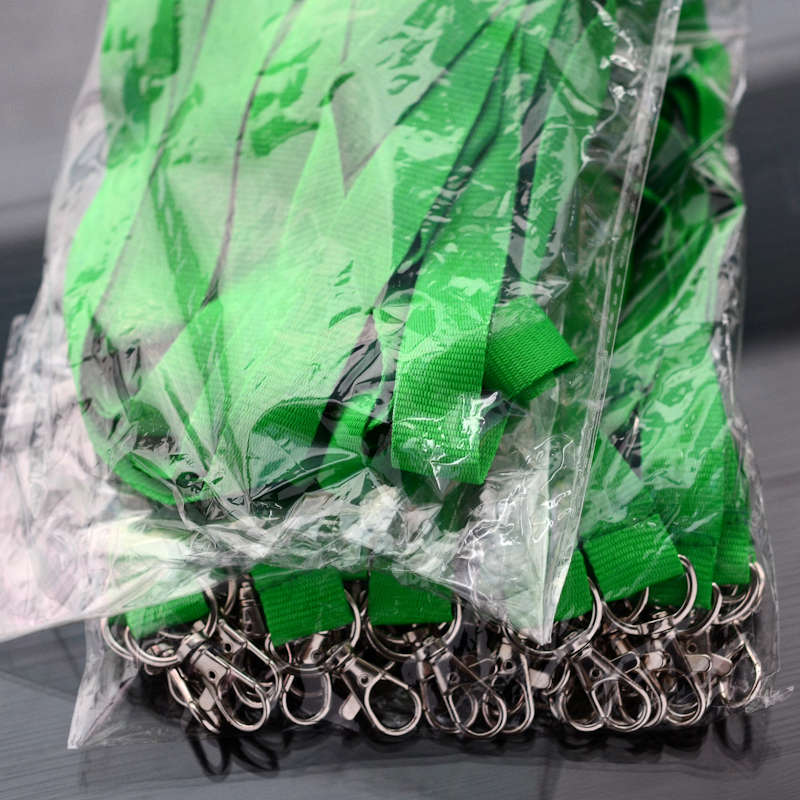 Green Open-Ended Softly Woven Flat Lanyard