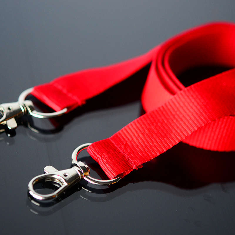 Red Open-Ended Softly Woven Flat Lanyard