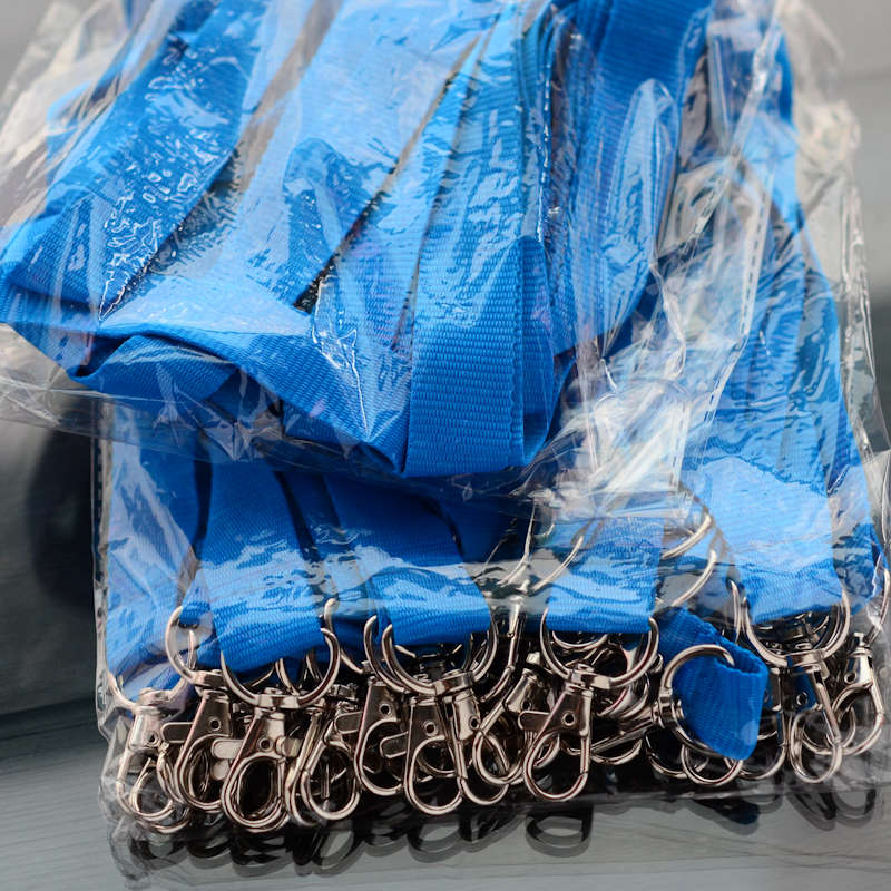 Blue Open-Ended Softly Woven Flat Lanyard