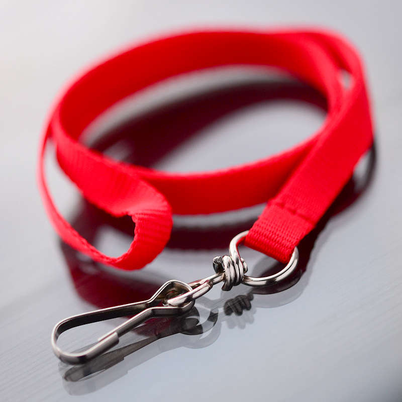 Red Economy Lanyard with simple metal clip