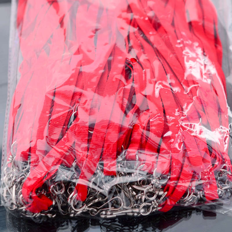 Red Economy Lanyard with simple metal clip