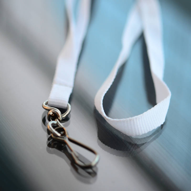 White Economy Lanyard with simple metal clip