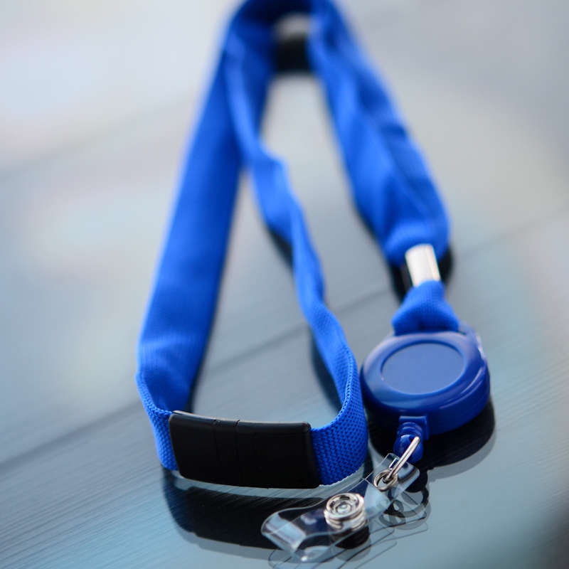 Blue Soft Breakaway Lanyard with Badge Reel