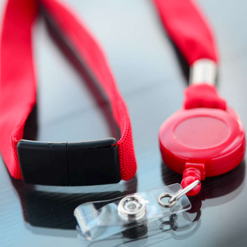 Red Soft Breakaway Lanyard with Badge Reel
