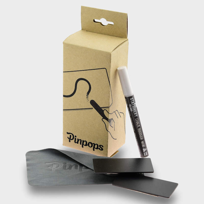 Pin attachment Chalk board name badge with liquid chalk pen