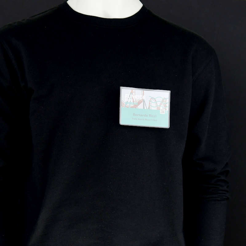 Clear Rigid Conference Badge Holder with two part magnetic attachment