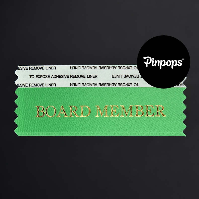 Green BOARD MEMBER Stackable Badge Ribbons for Conference Badges