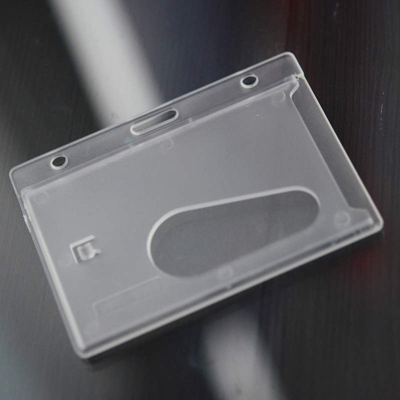 Translucent Fully enclosed horizontal ID-card holder for smart cards