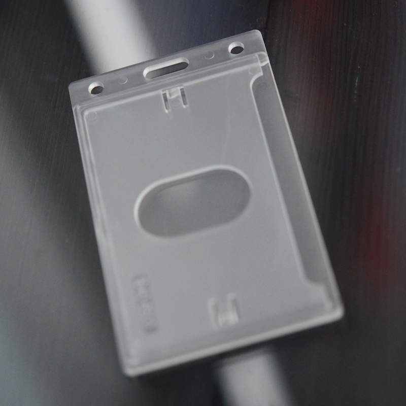 Translucent Fully enclosed vertical ID-card holder for access cards