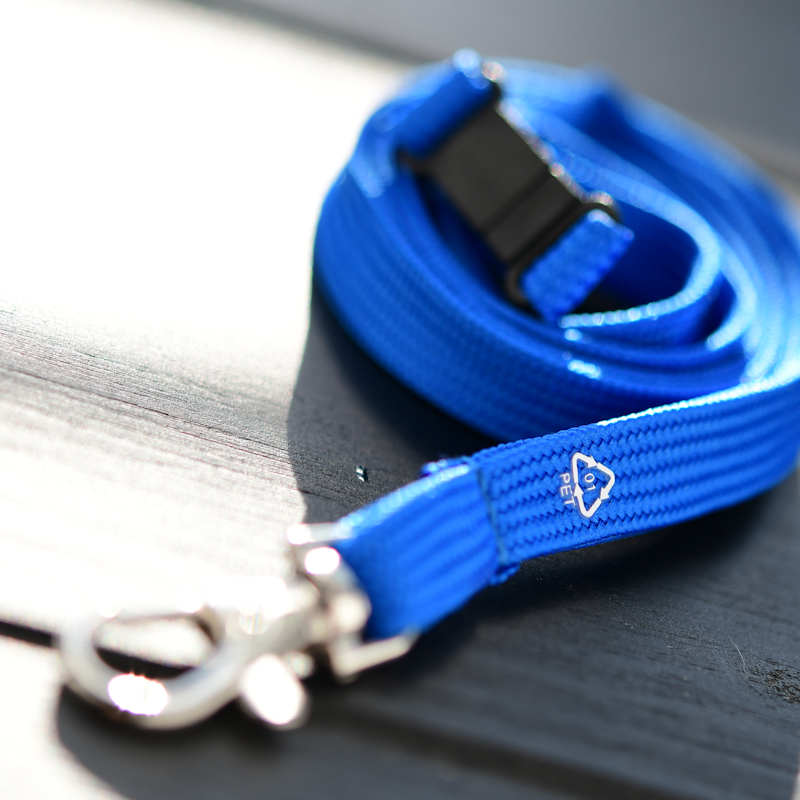 Blue rPET Classic RPET Bootlace Breakaway Lanyard