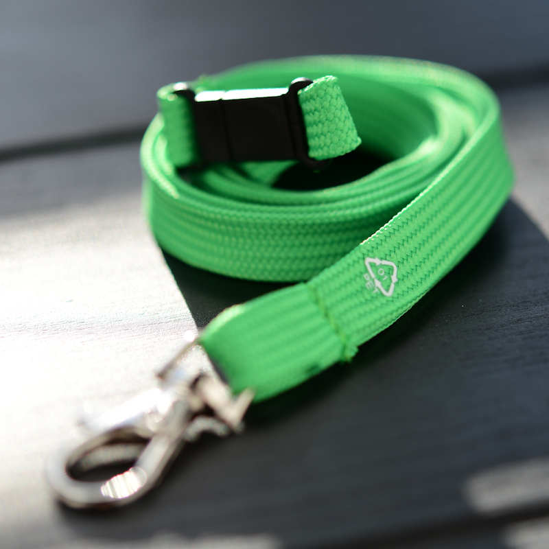 Green rPET Classic RPET Bootlace Breakaway Lanyard