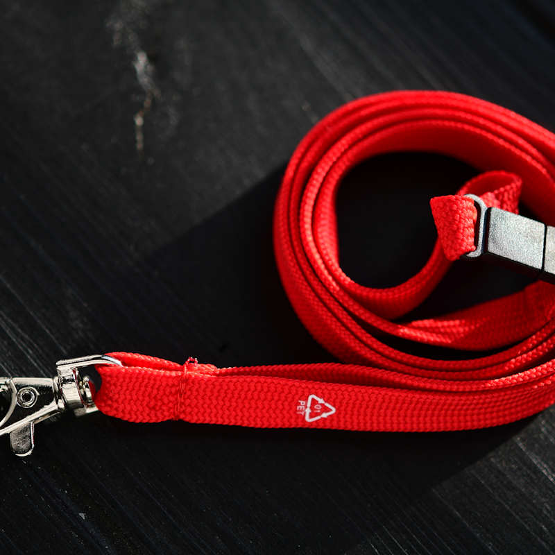 Red rPET Classic RPET Bootlace Breakaway Lanyard