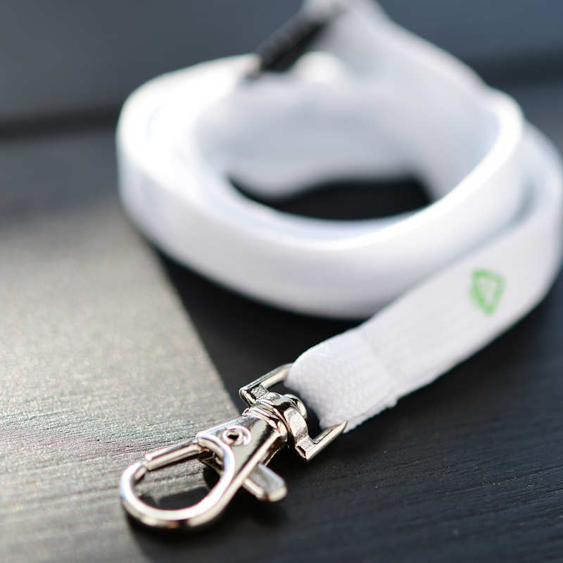 White rPET Classic RPET Bootlace Breakaway Lanyard