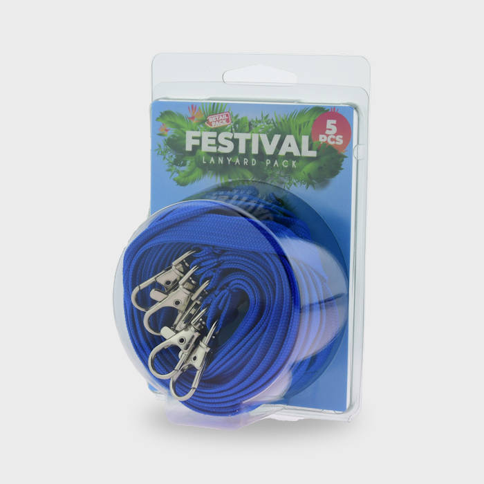 Blue Classic Bootlace Lanyard with safety buckle and trigger snap swivel hook