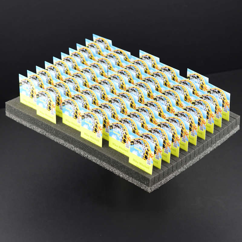 Gray Foam tray for conference badges, 20 slots, no lid or cover