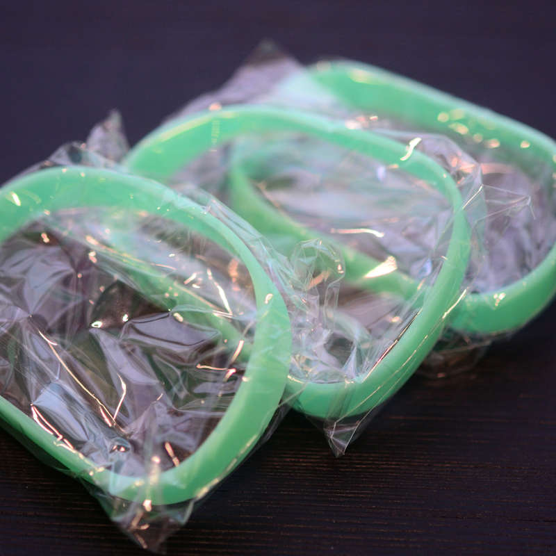 Mint colour Silicone Wristband stock model at 202x12mm