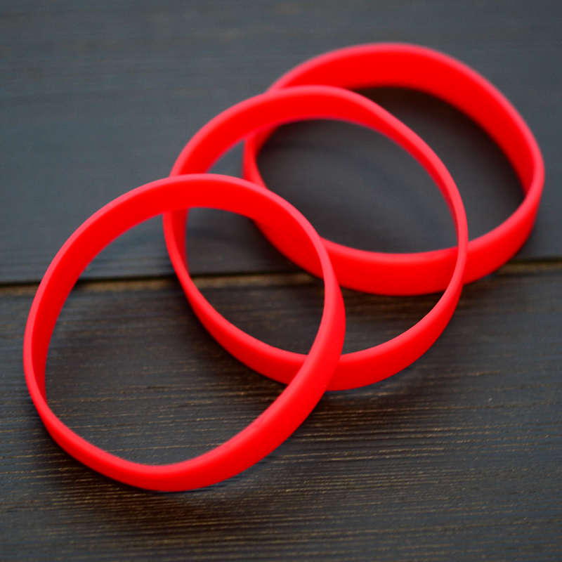 Red Silicone wristband in stock colours Pinpops