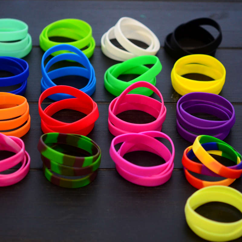 Glow in dark Silicone Wristband stock model at 202x12mm