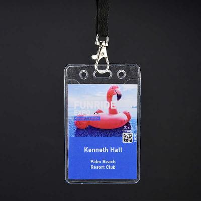 Clear Flexible vinyl badge holder for conference name badges