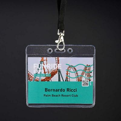 Clear Horizontal Conference Badge holder