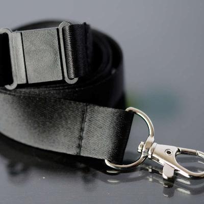 Black Wide RPET Breakaway Lanyard