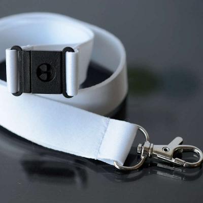White Wide RPET Breakaway Lanyard
