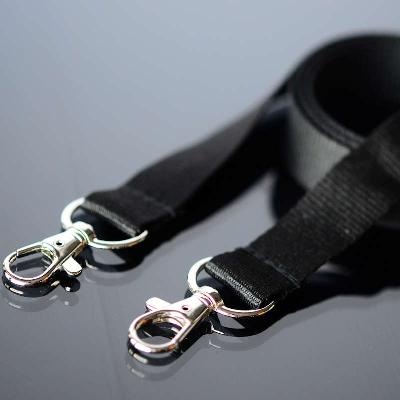 Black Open-Ended Softly Woven Flat Lanyard