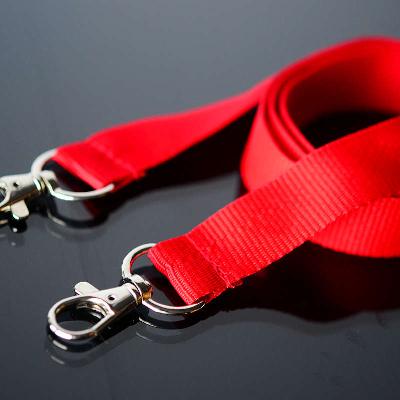 Red Open-Ended Softly Woven Flat Lanyard
