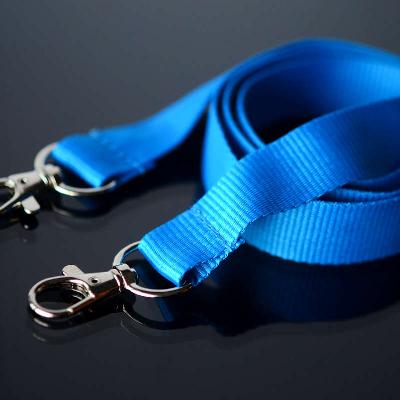 Blue Open-Ended Softly Woven Flat Lanyard
