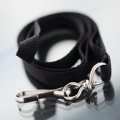 Black Economy Lanyard with simple metal clip