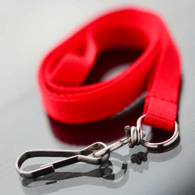 Red Economy Lanyard with simple metal clip