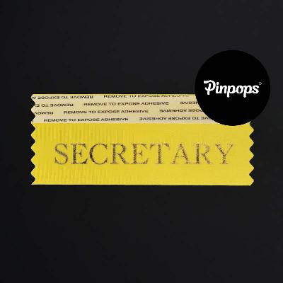 Yellow SECRETARY Stackable Badge Ribbons for Conference Badges