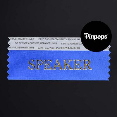 Blue SPEAKER Stackable Badge Ribbons for Conference Badges
