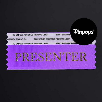 Red PRESENTER Stackable Badge Ribbons for Conference Badges