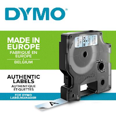 Dymo D1 black/clear 1/2inch standard label