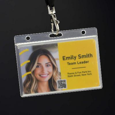 Translucent Fully enclosed horizontal ID-card holder for smart cards